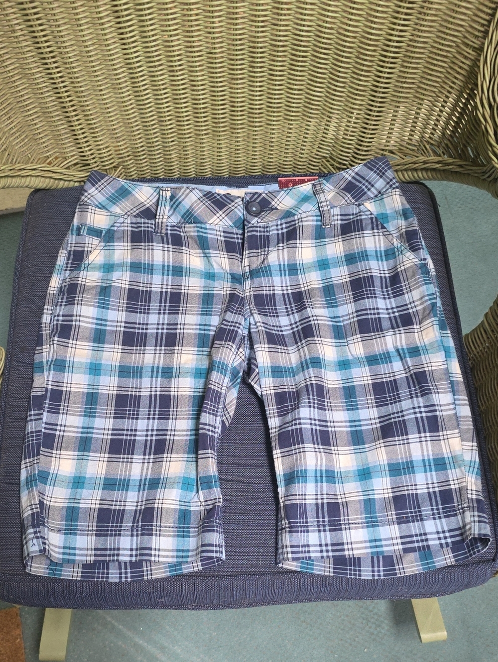 Juniora's So Plaid Casual Shorts in Blue and Teal
